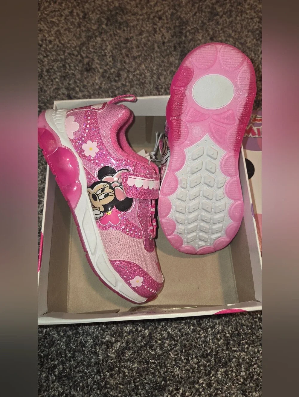 Minnie Mouse Kids Pink Light-Up Slip-On Sneakers